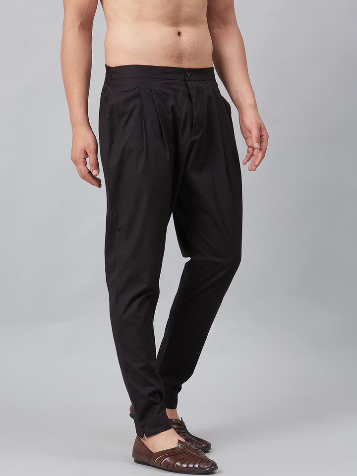 Men Black Pure Cotton Pyjama