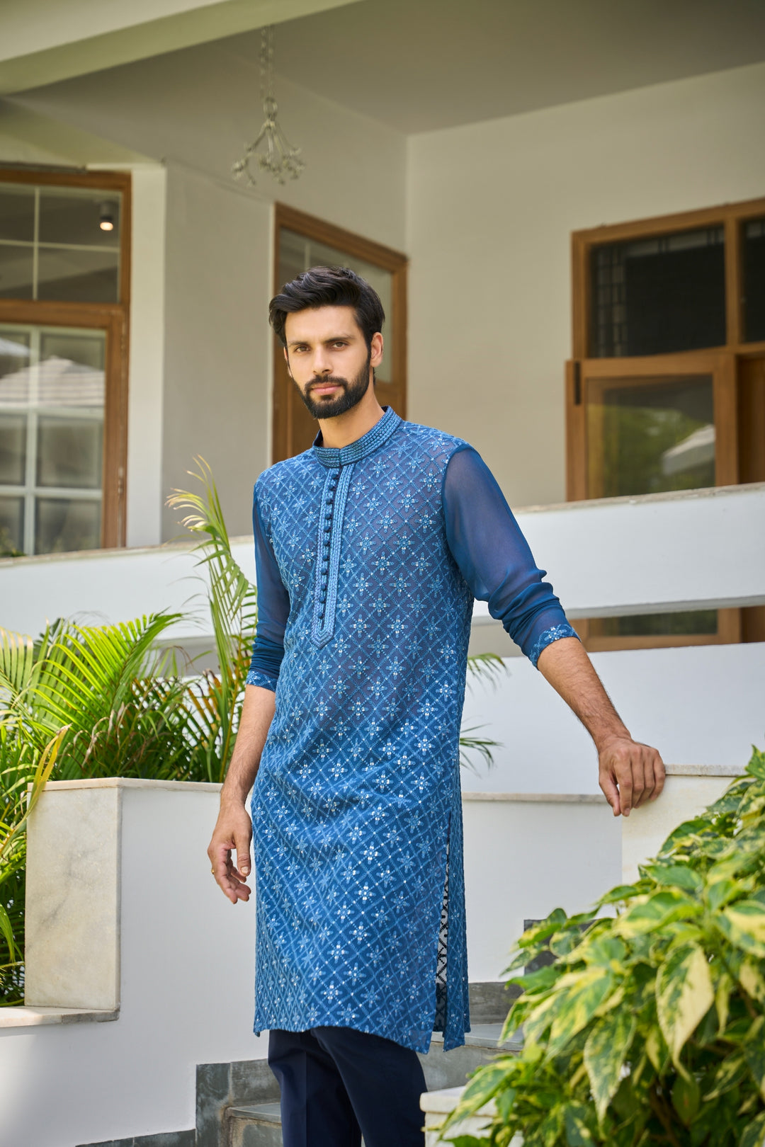 Sequins Embroidered Straight Kurta