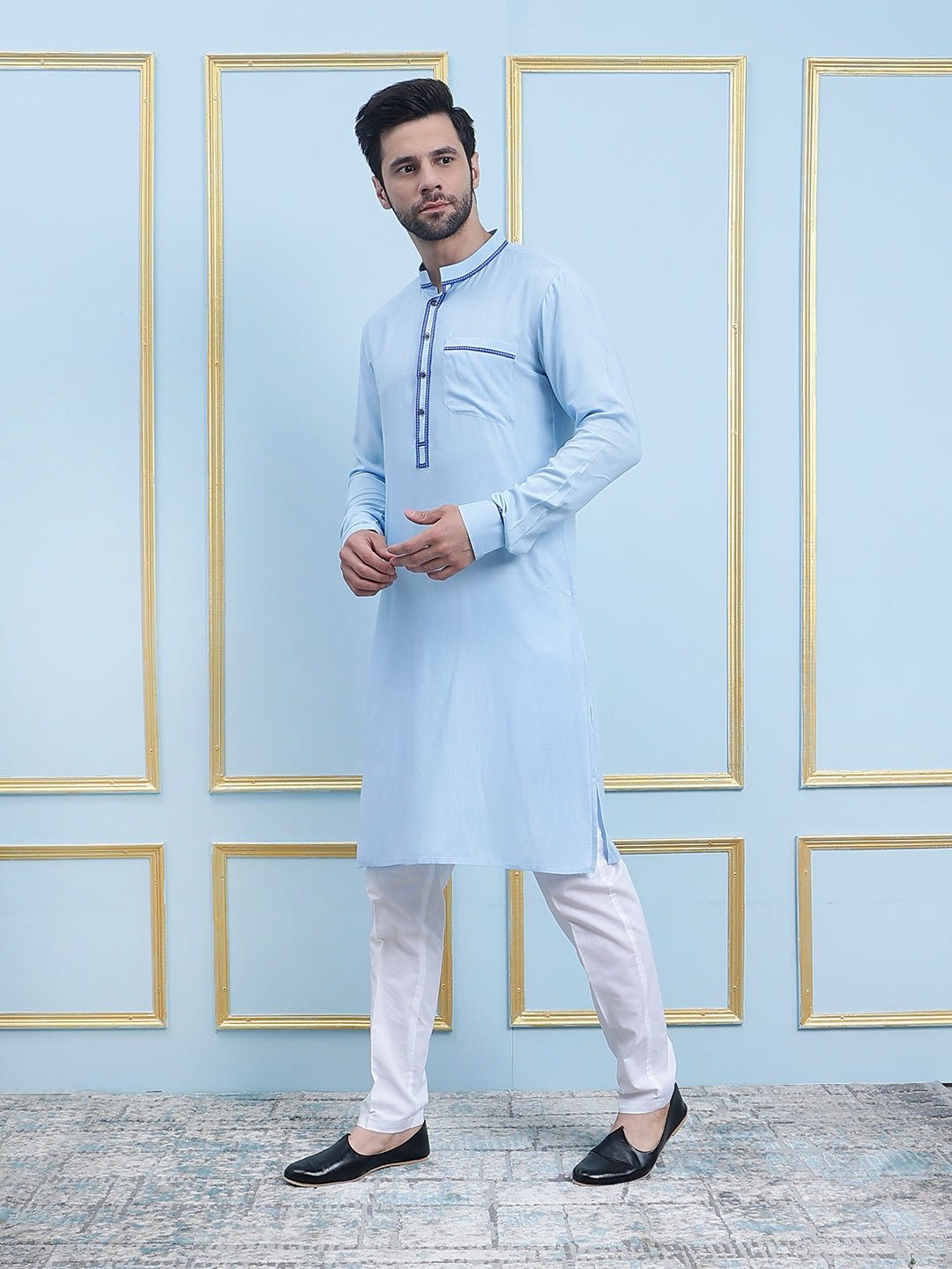 Solid Pure Cotton Straight Kurta