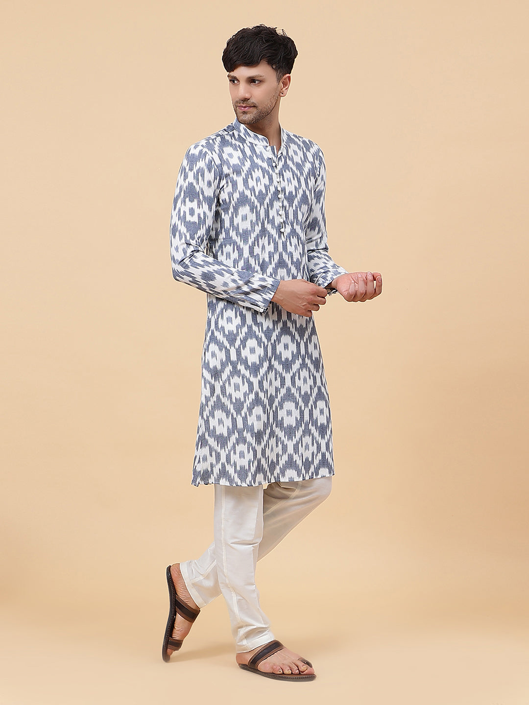 Ikat Printed Cotton Kurta