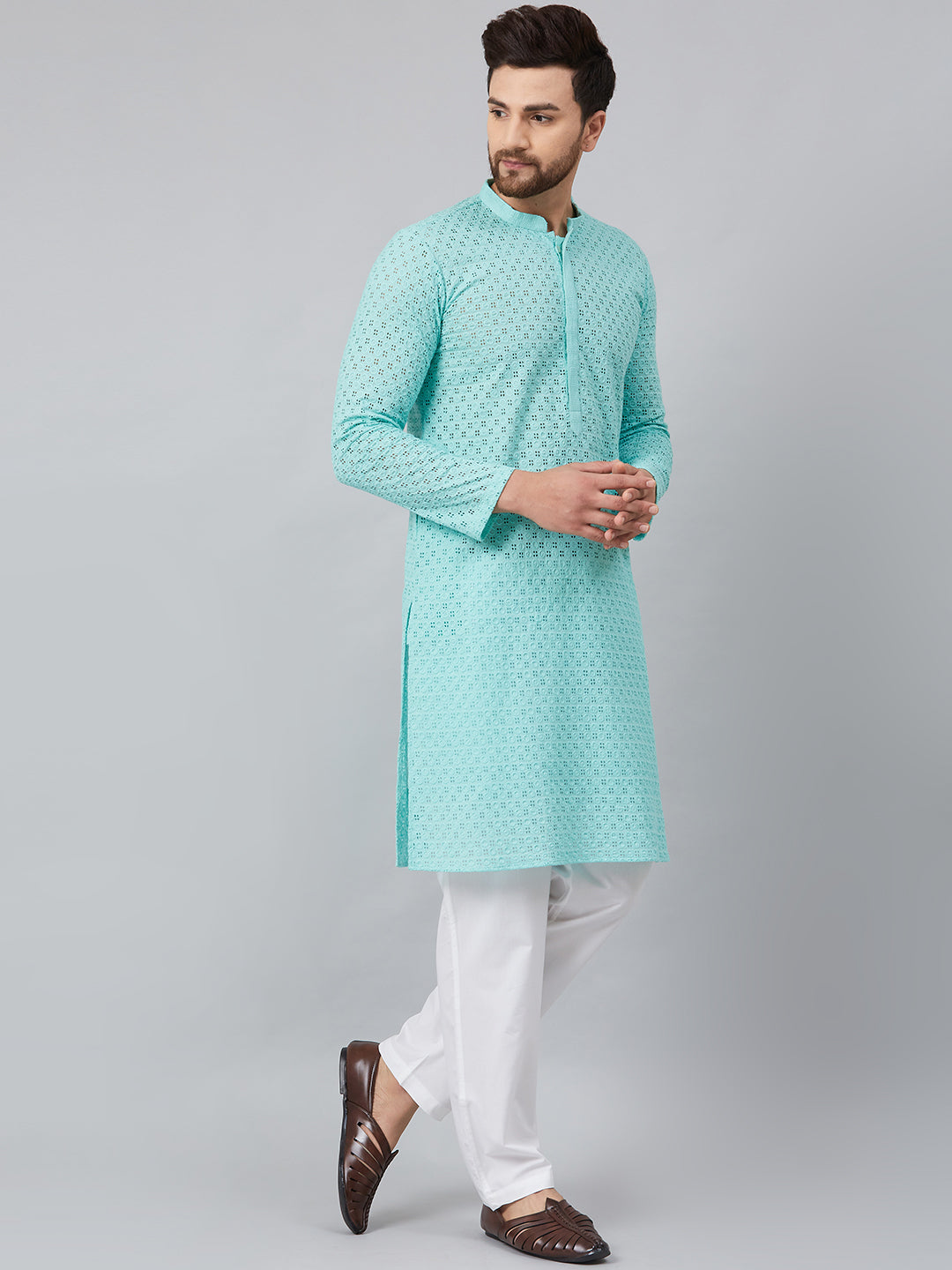 Chikankari Embroidered Straight kurta