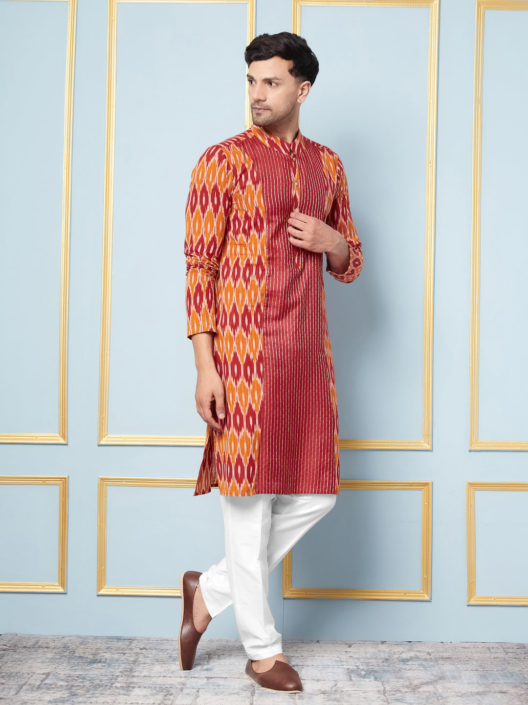 Ikat Printed Cotton Kurta