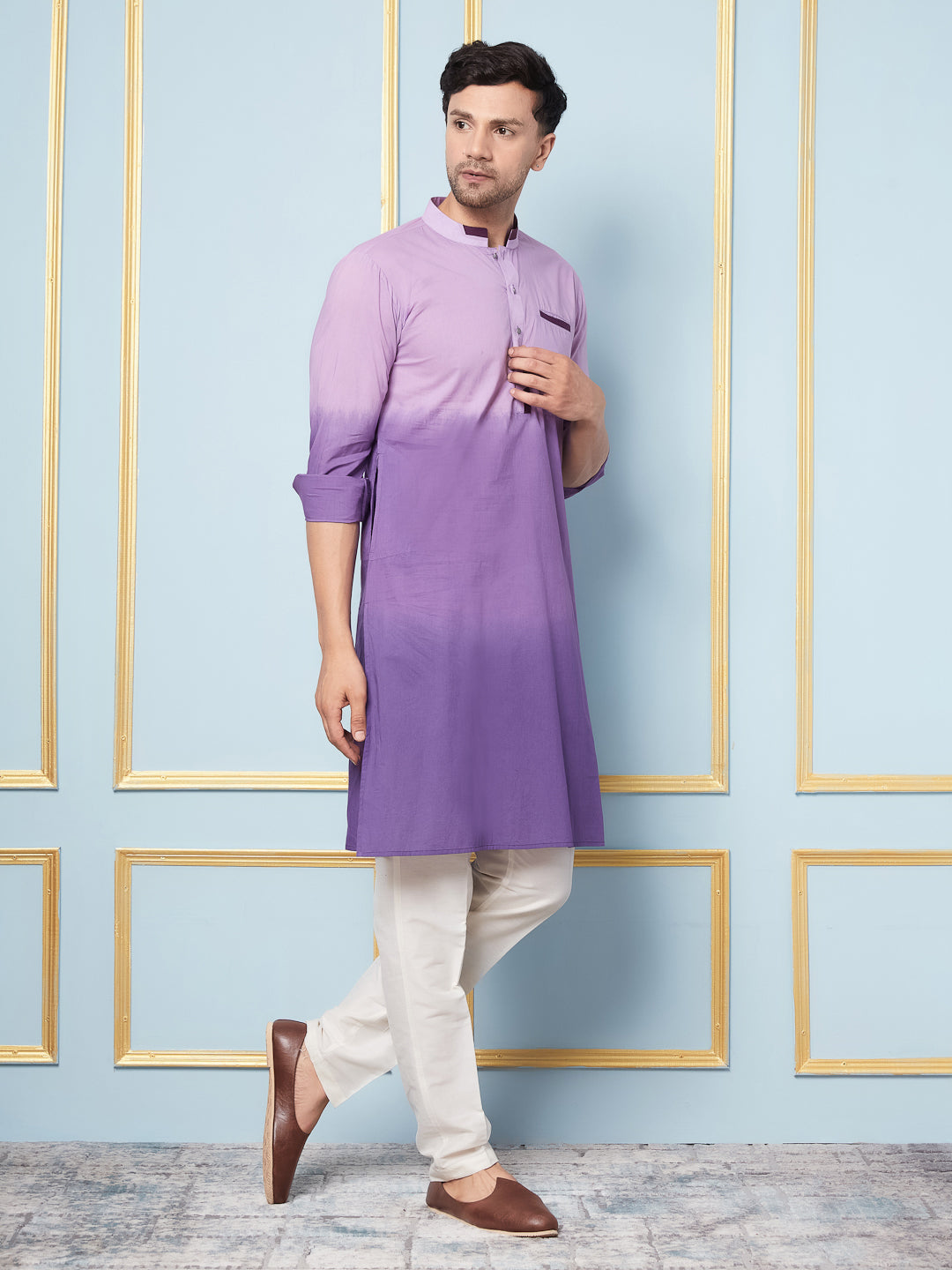 Ombre Dyed Pure Cotton Kurta