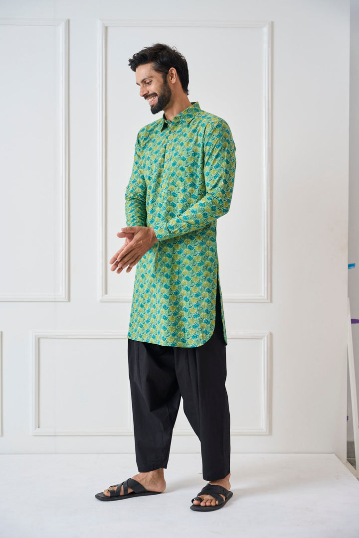 Pure Cotton Printed Pathani Kurta