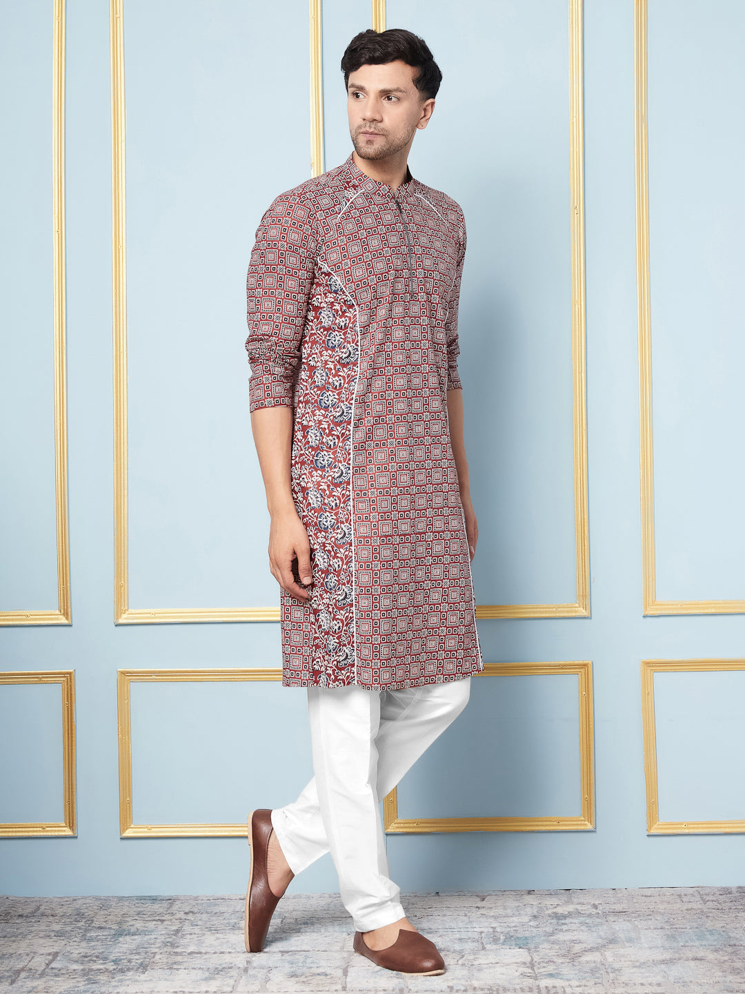 Ajrakh Printed Cotton Kurta