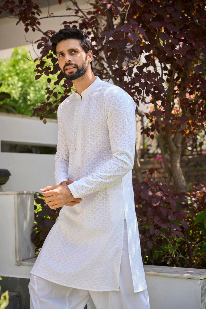 Pure Cotton Chikankari Embroidered Straight kurta