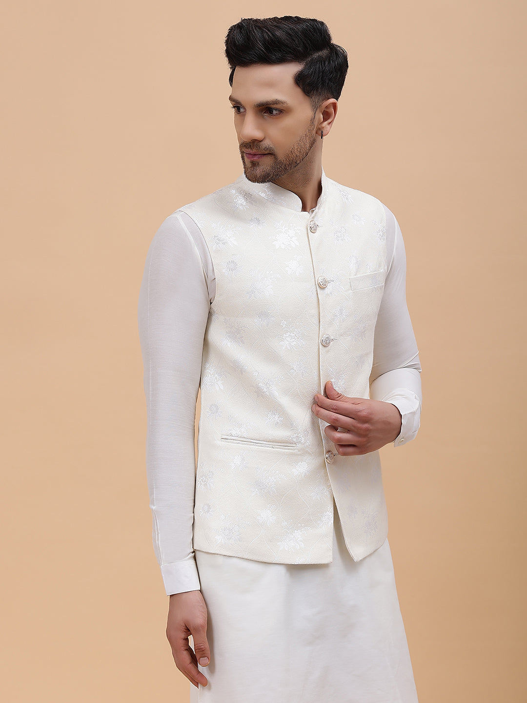 Woven Jacquard Nehru Jacket