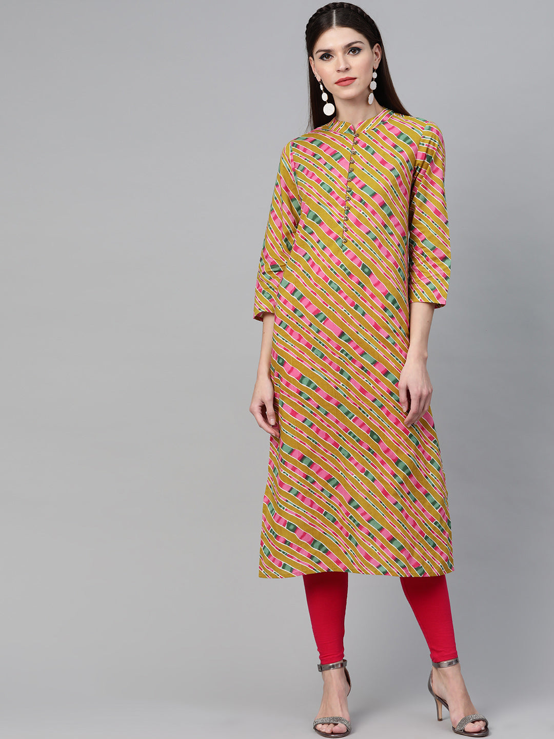 Leheriya Printed Straight kurta