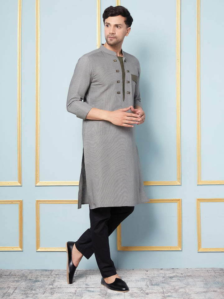 Woven Straight Cotton Kurta