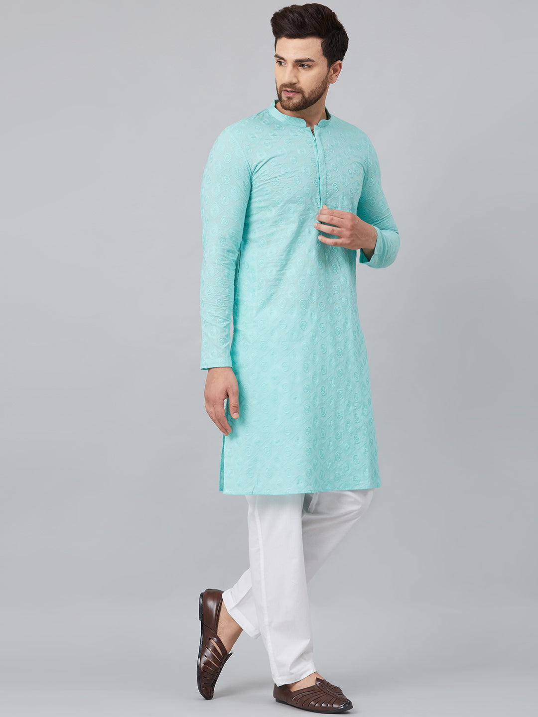 Chikankari Embroidered Straight kurta