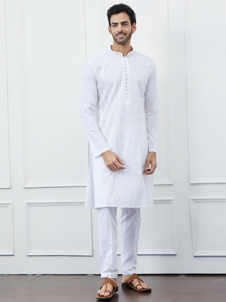 Sequin and Thread Work Pure Cotton Kurta