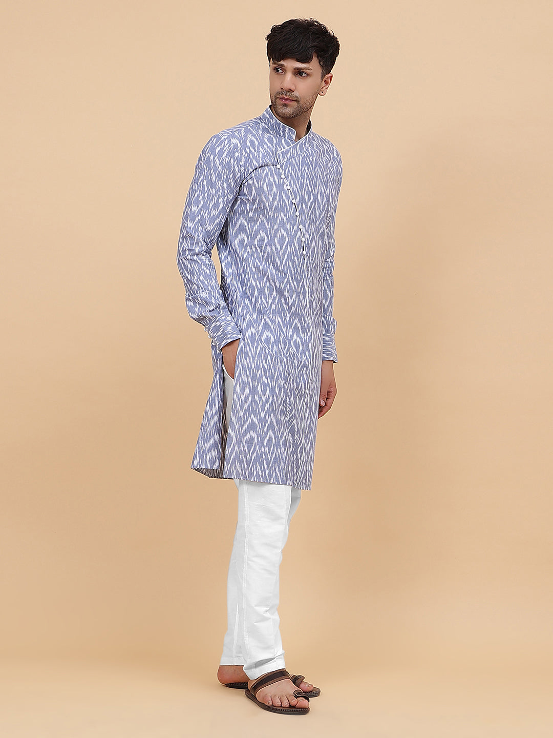 Ikat Printed Cotton Kurta