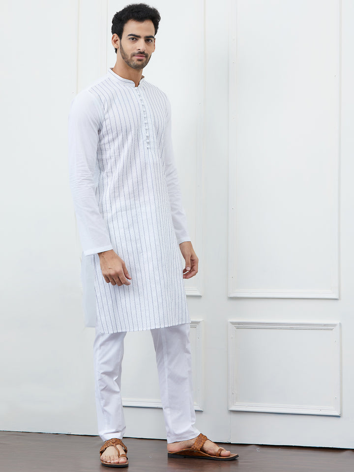 Sequin and Thread Work Pure Cotton Kurta