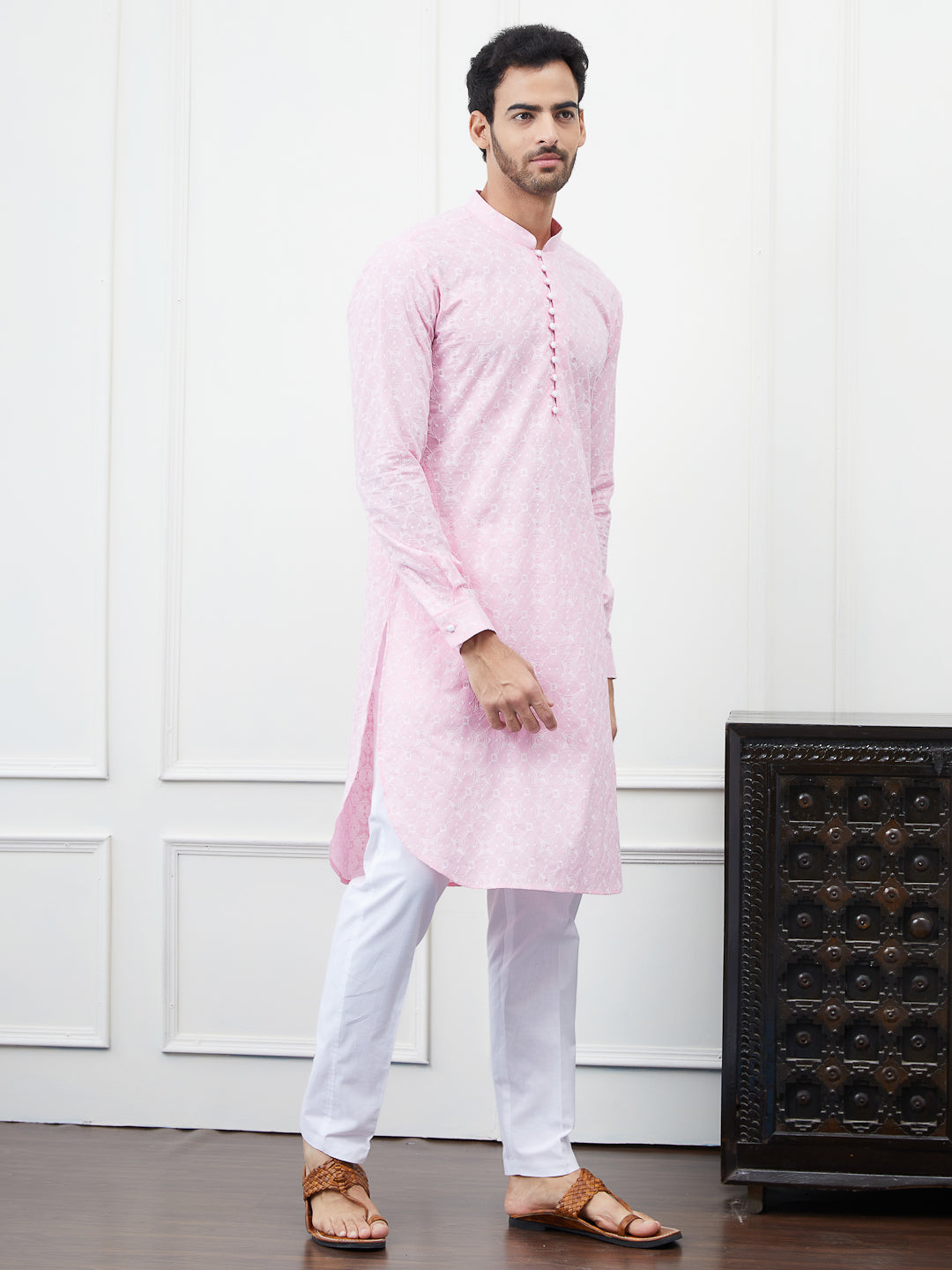 Embroidered Pure Cotton Straight Kurta