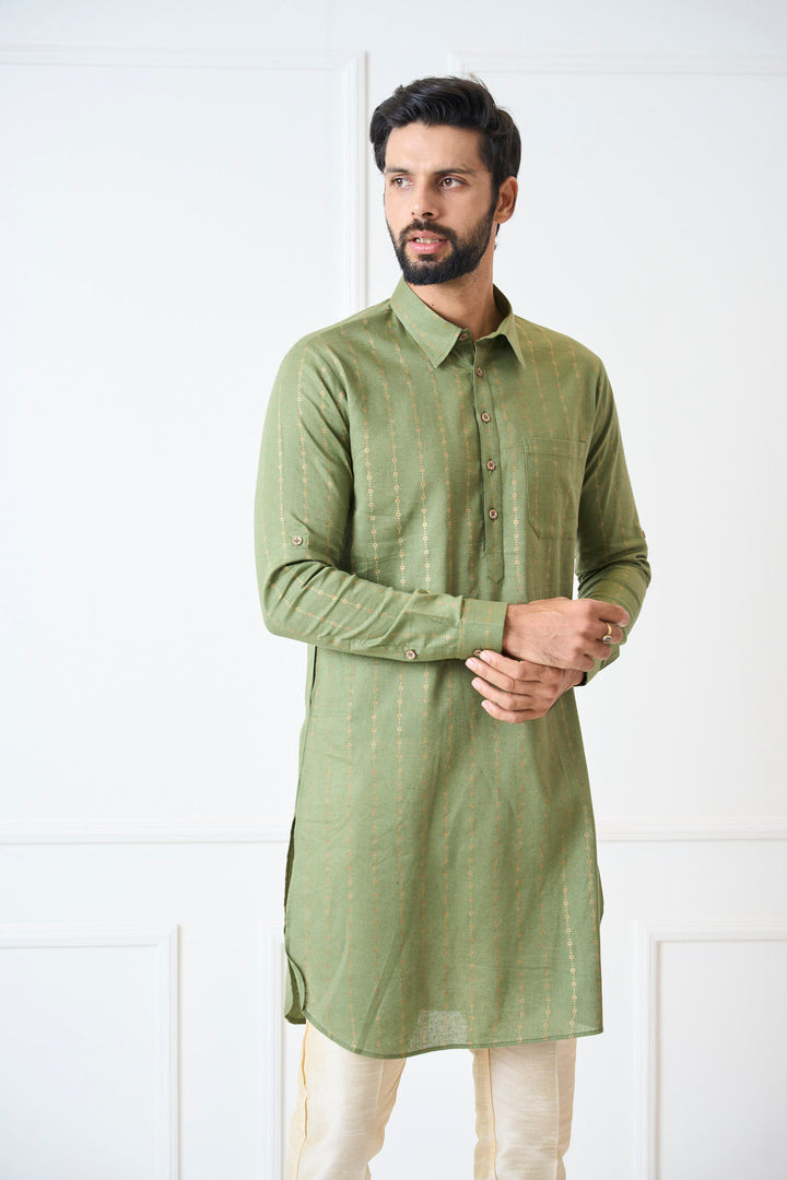 Pure Cotton Printed Pathani Kurta