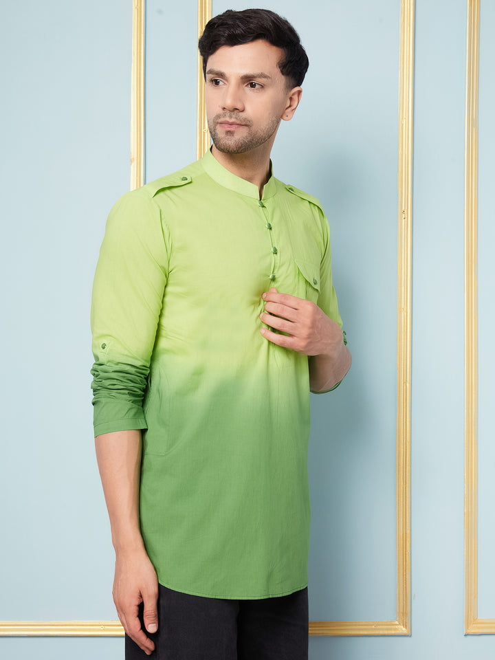 Ombre Dyed Pure Cotton Short Kurta