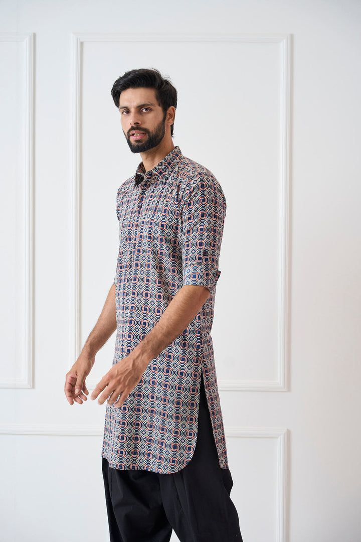 Pure Cotton Printed Pathani Kurta