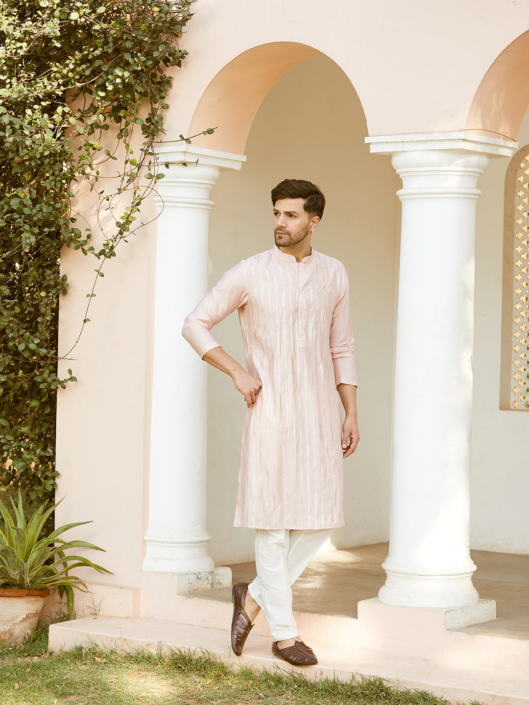 Sequins Embroidered Pure Chanderi Silk Straight Kurta