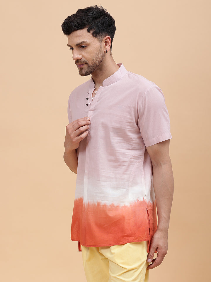 Ombre Dyed Pure Cotton Short Kurta