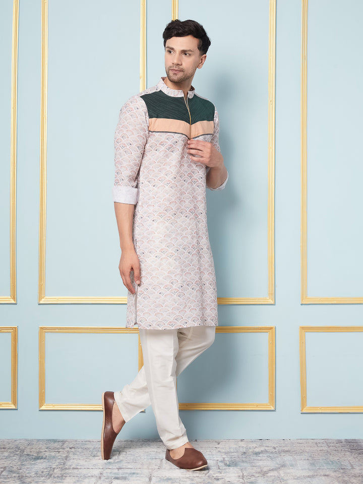 Geometric printed Cotton Kurta