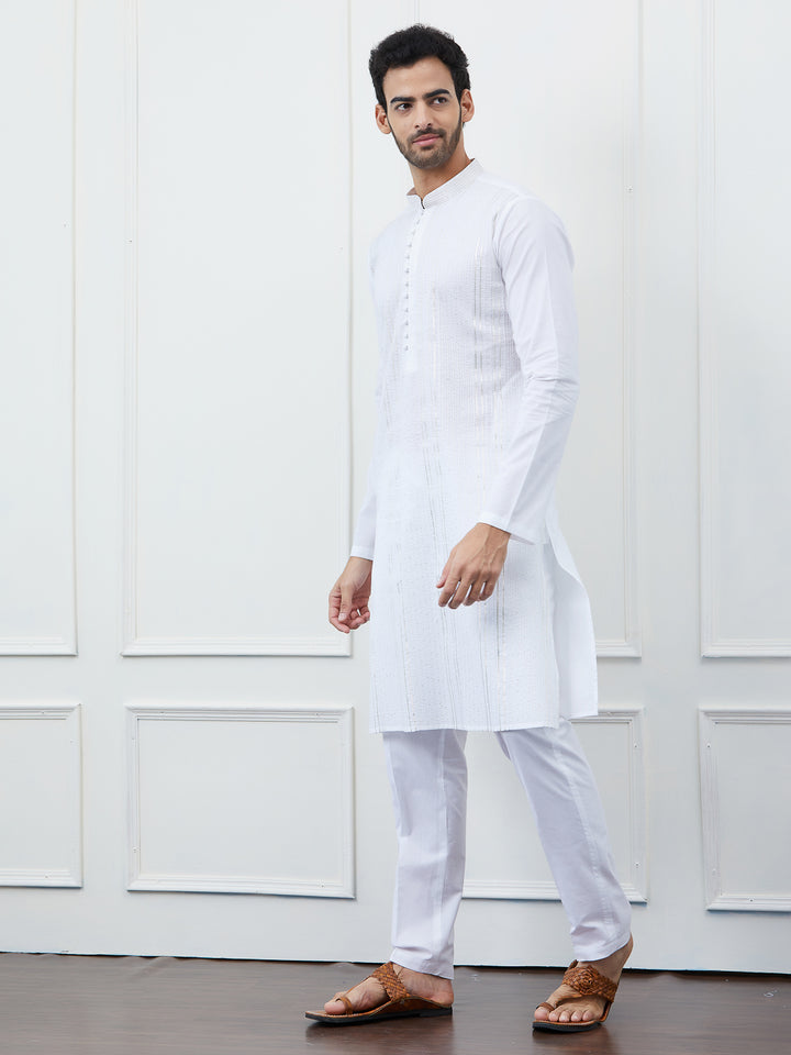 Sequin and Thread Work Pure Cotton Kurta