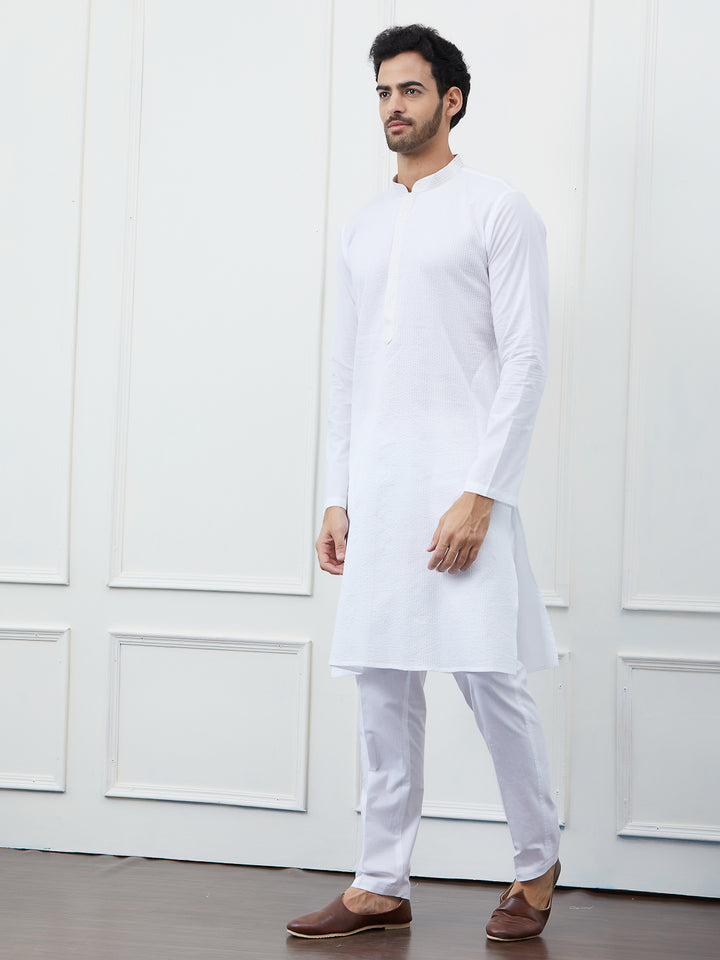 Thread Work Pure Cotton Kurta with Pyjama