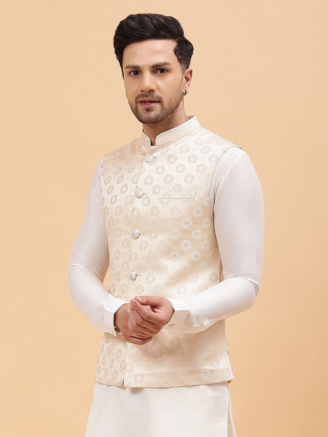 Woven Jacquard Nehru Jacket