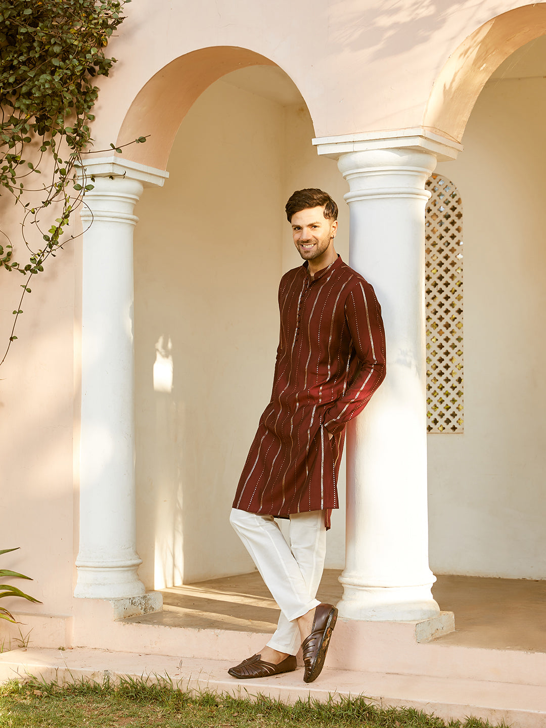 Sequins Embroidered Pure Chanderi Silk Straight Kurta