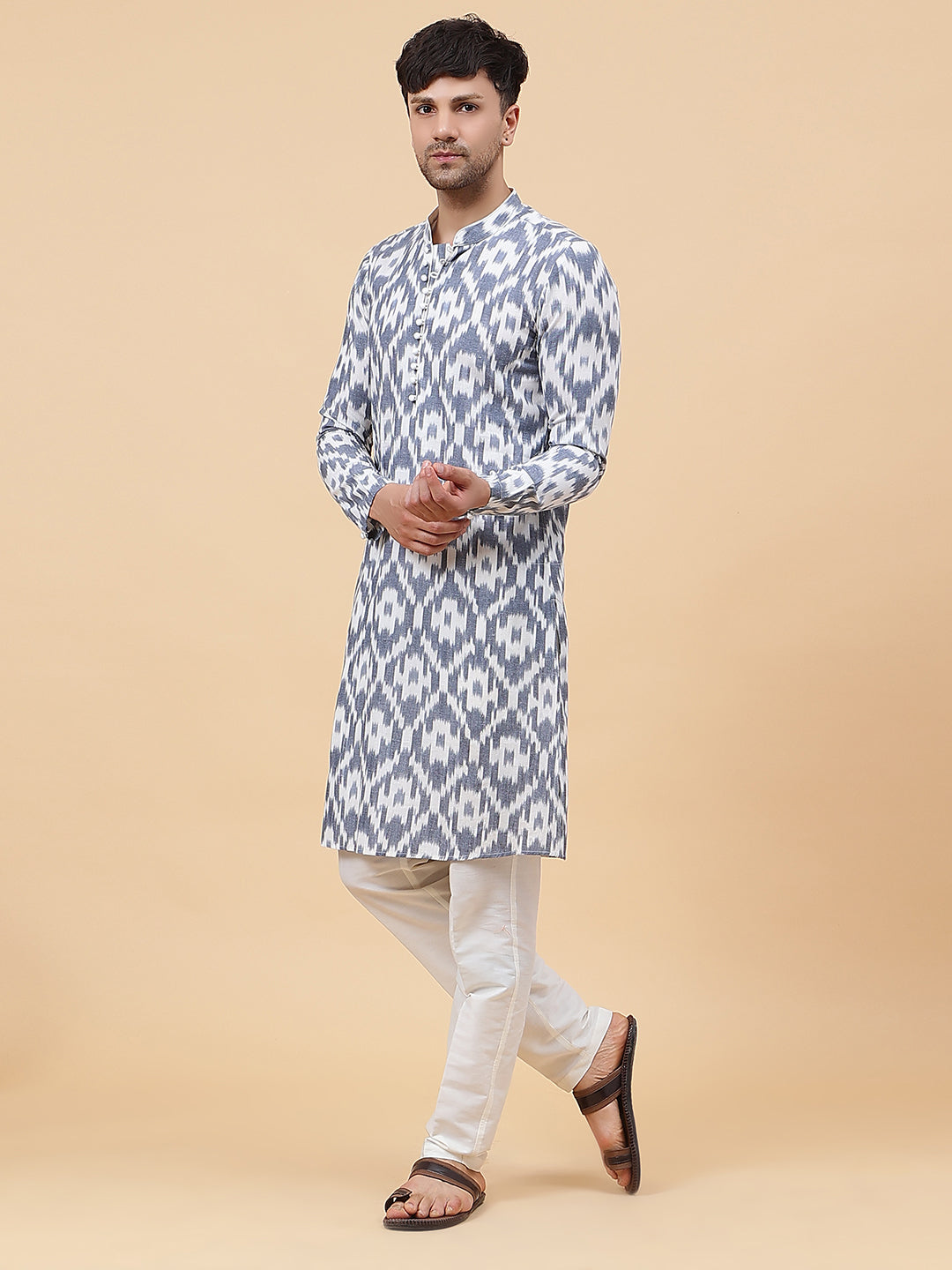 Ikat Printed Cotton Kurta