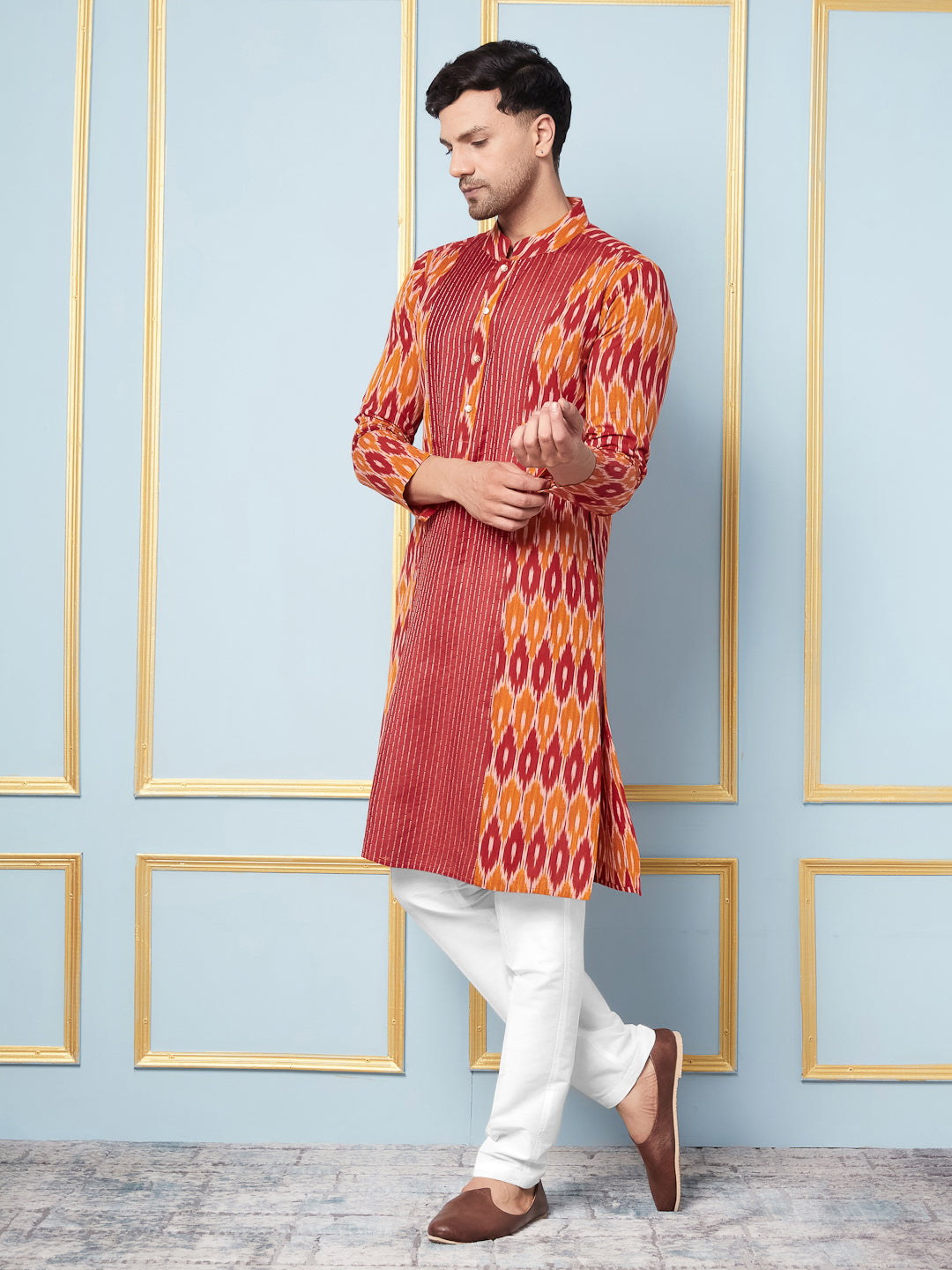 Ikat Printed Cotton Kurta