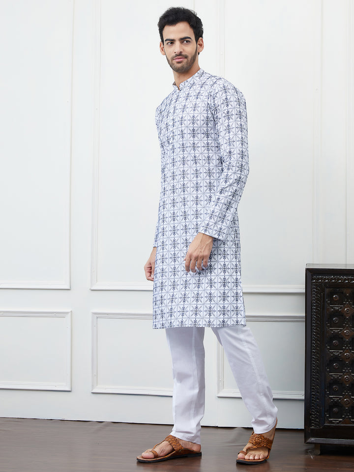 Embroidered Pure Cotton Straight Kurta