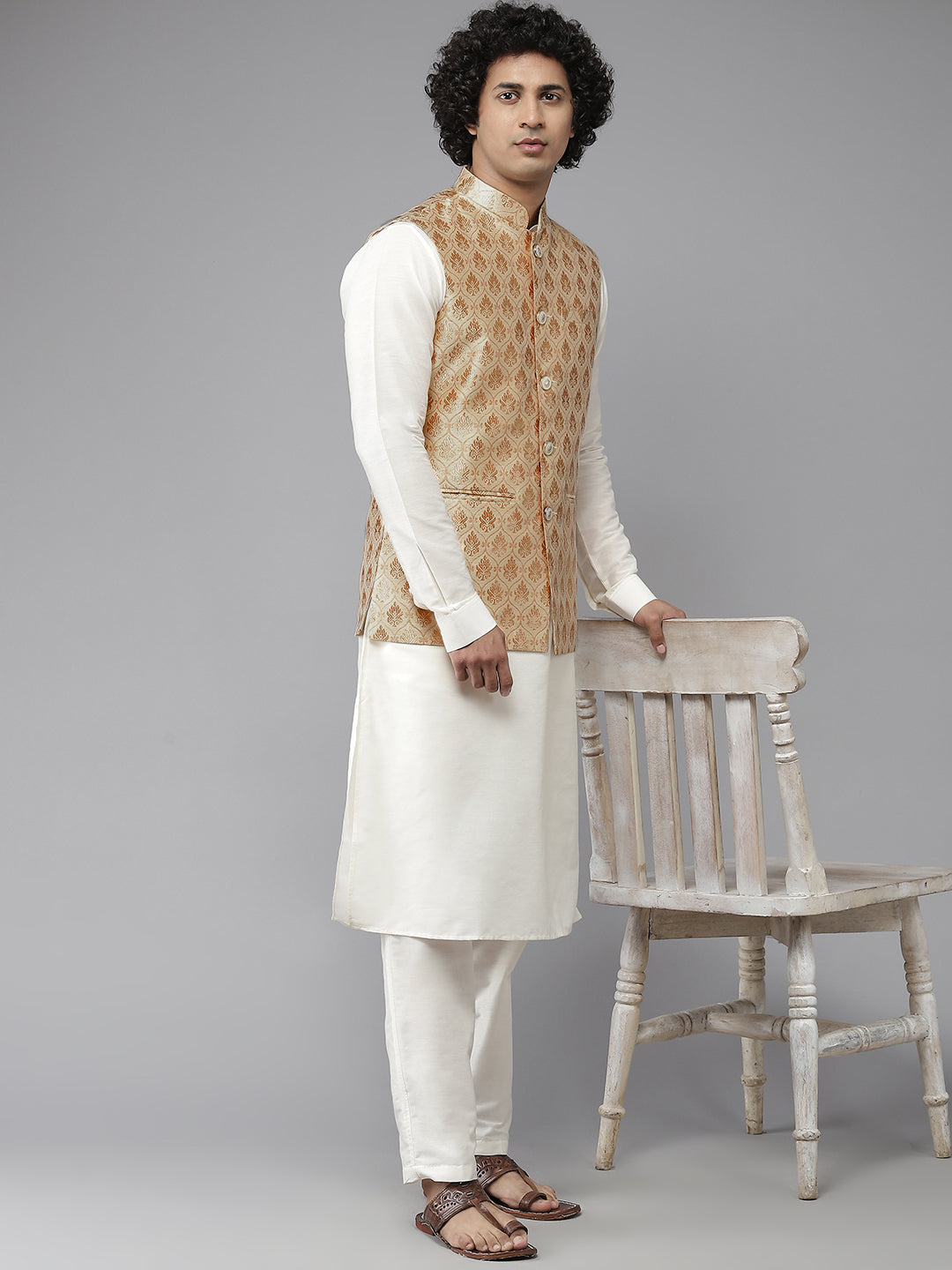 Woven Jacquard Nehru Jacket