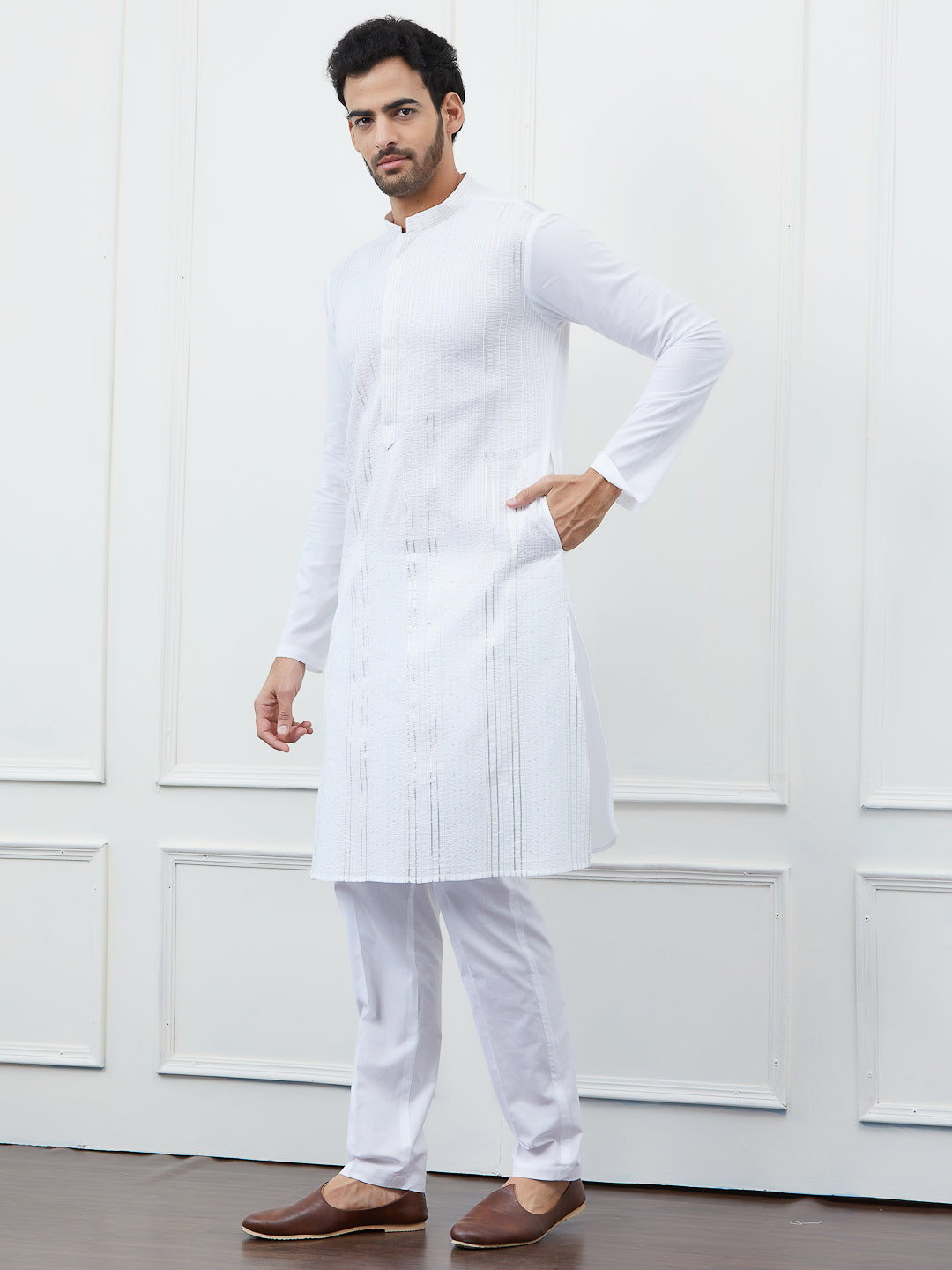 Sequin and Thread Work Pure Cotton Kurta