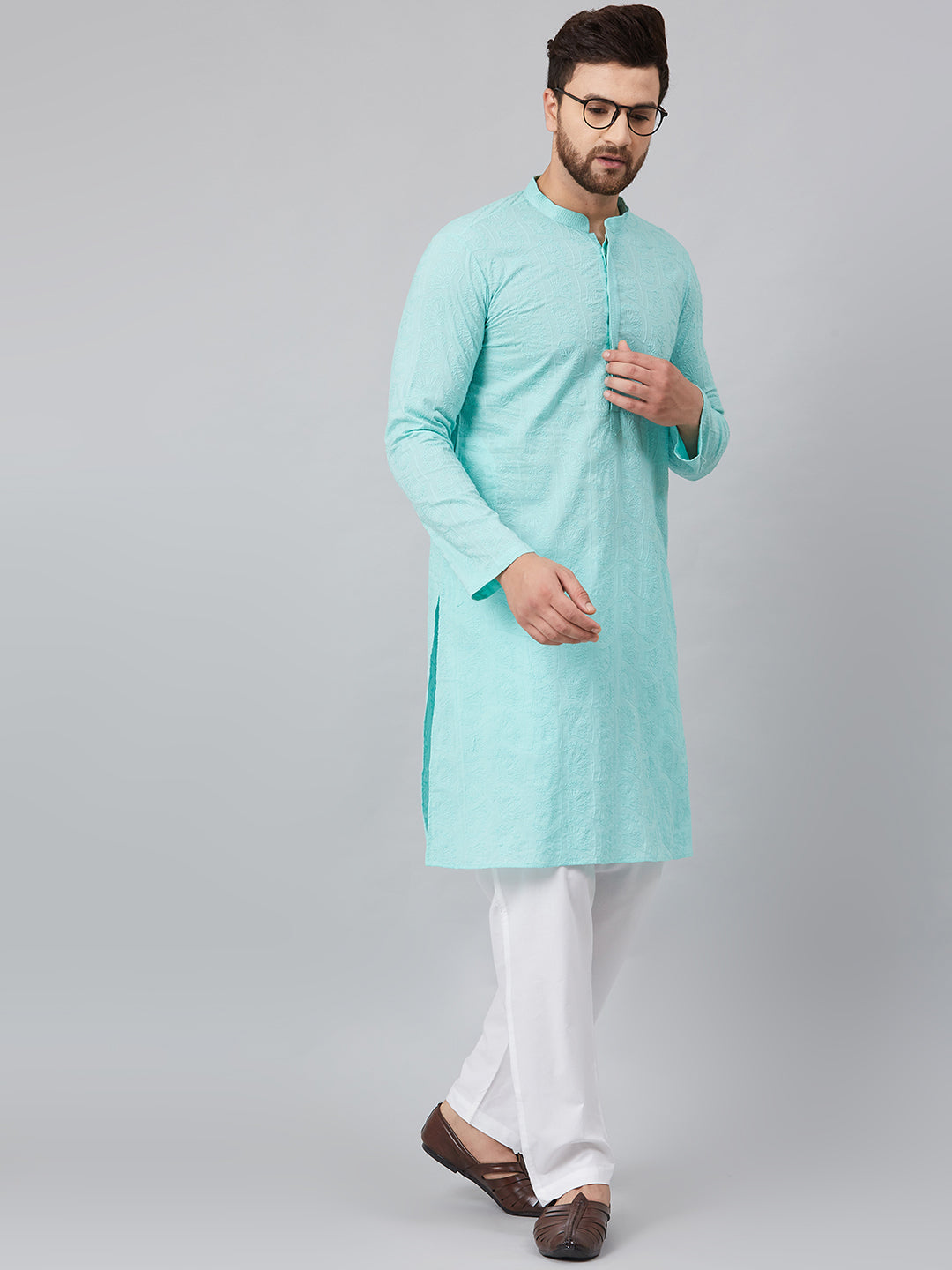 Chikankari Embroidered Straight kurta