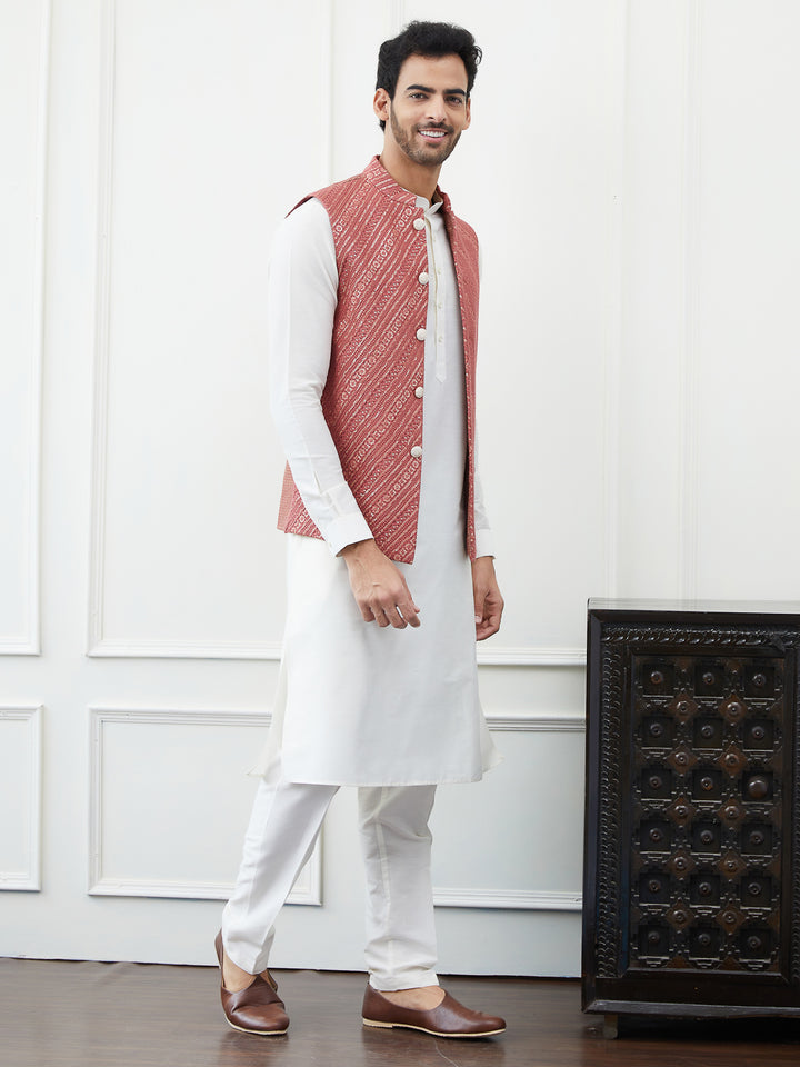 Sequins Embroidered Nehru Jacket