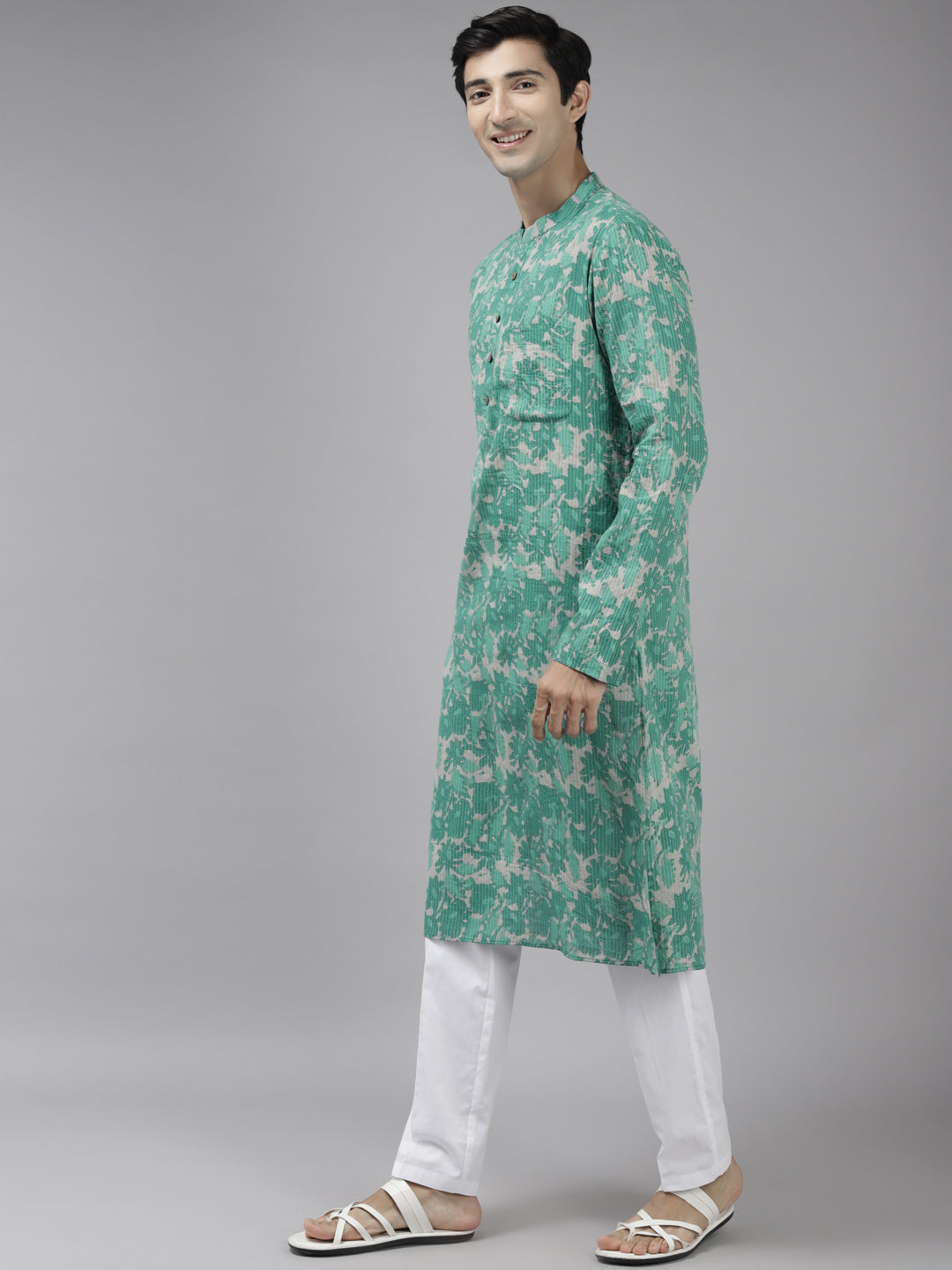 Printed Pure Cotton Straight kurta with Pyjama