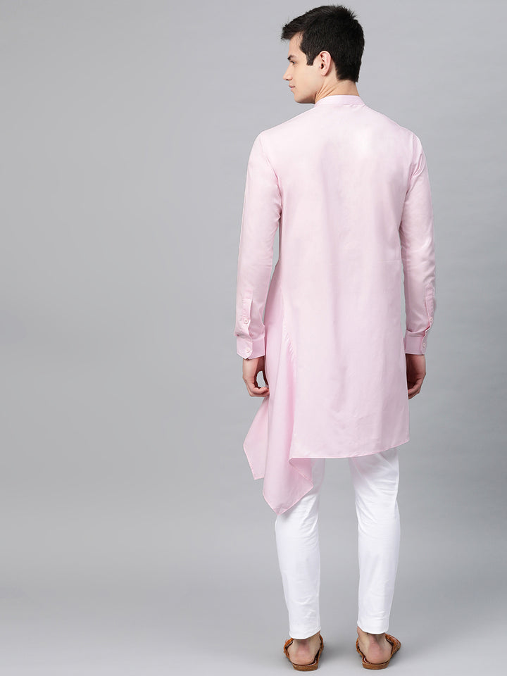 Plain Solid Asymmetrical Kurta with Pyjama