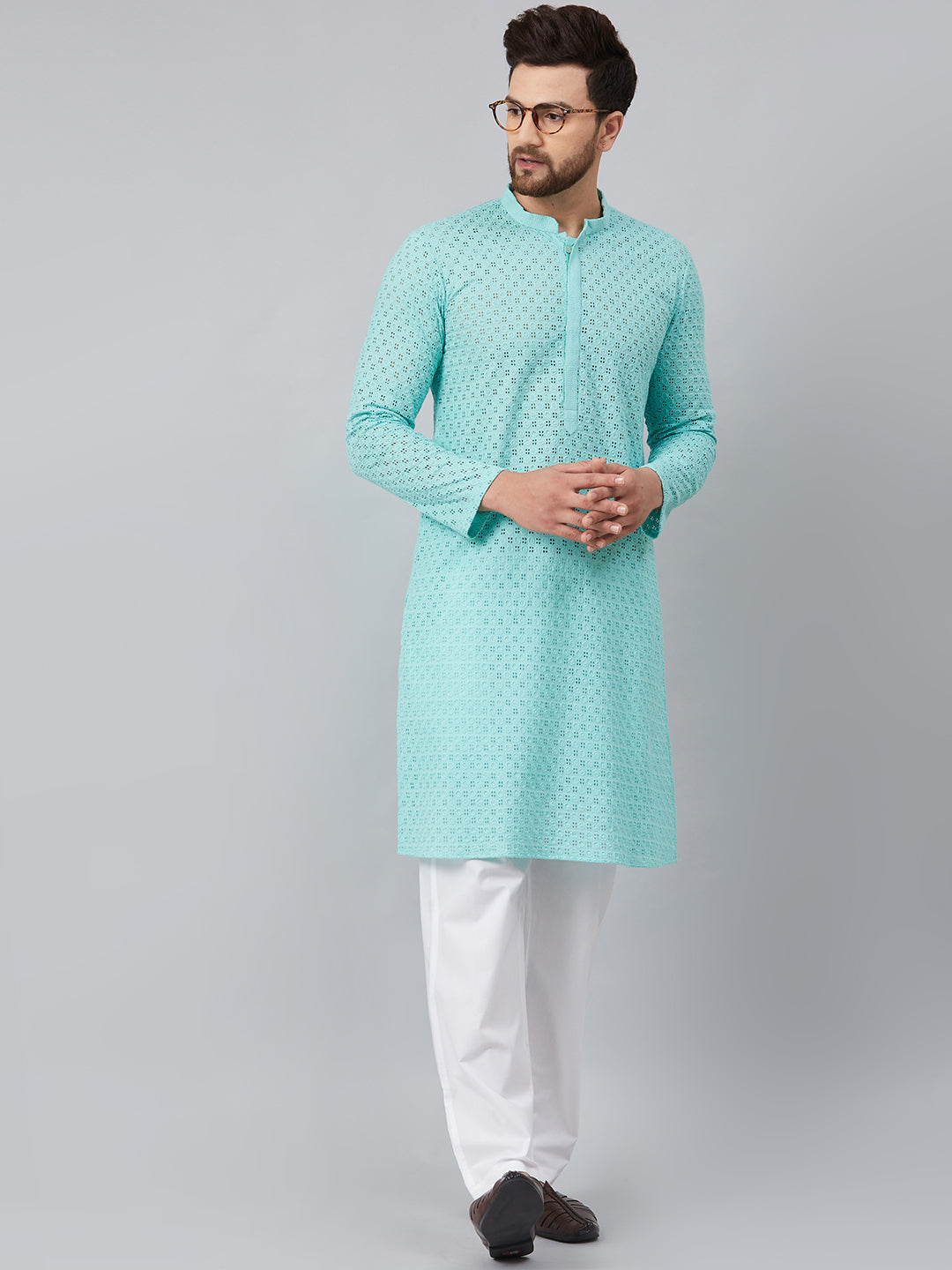 Chikankari Embroidered Straight kurta