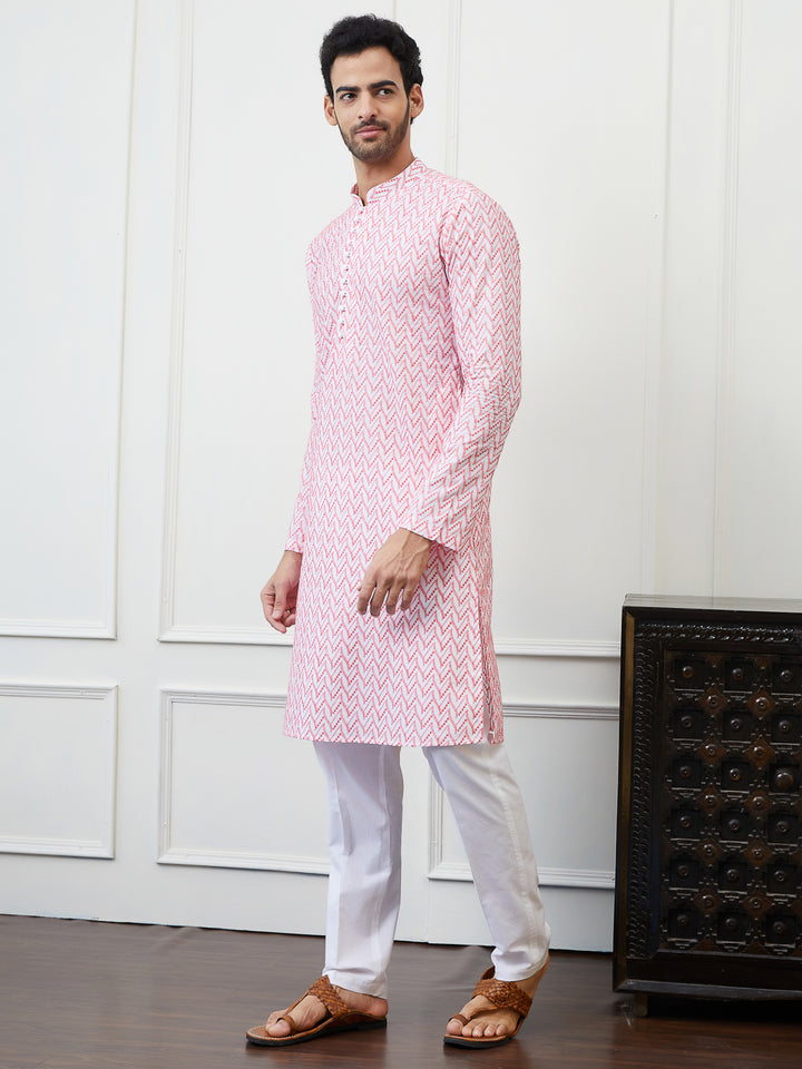 Embroidered Pure Cotton Straight Kurta