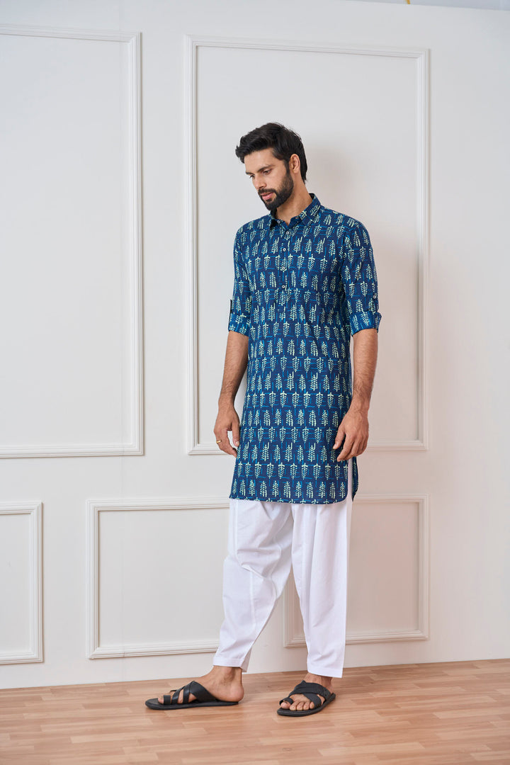 Pure Cotton Printed Pathani Kurta