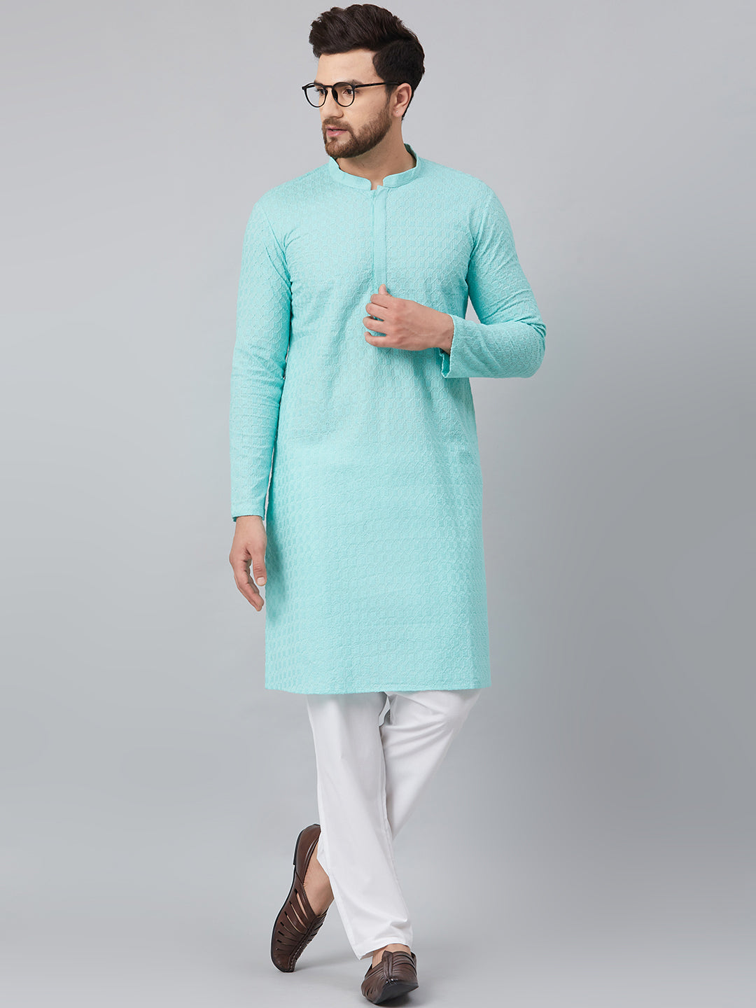 Chikankari Embroidered Straight kurta