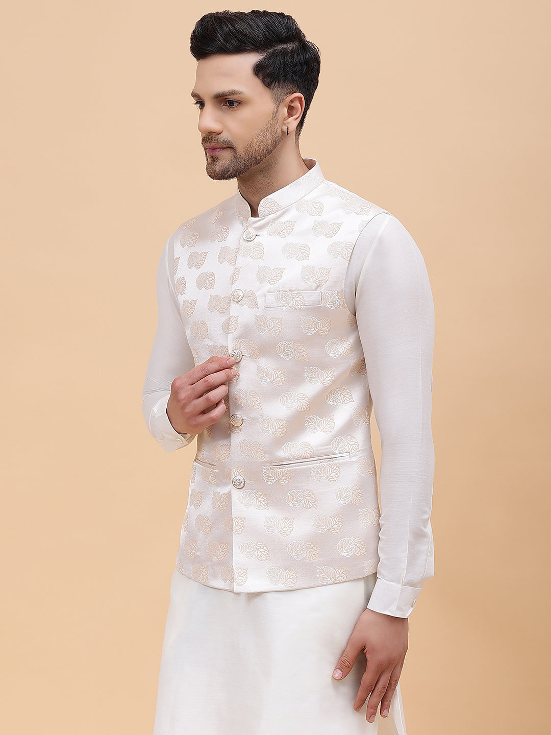 Woven Jacquard Nehru Jacket