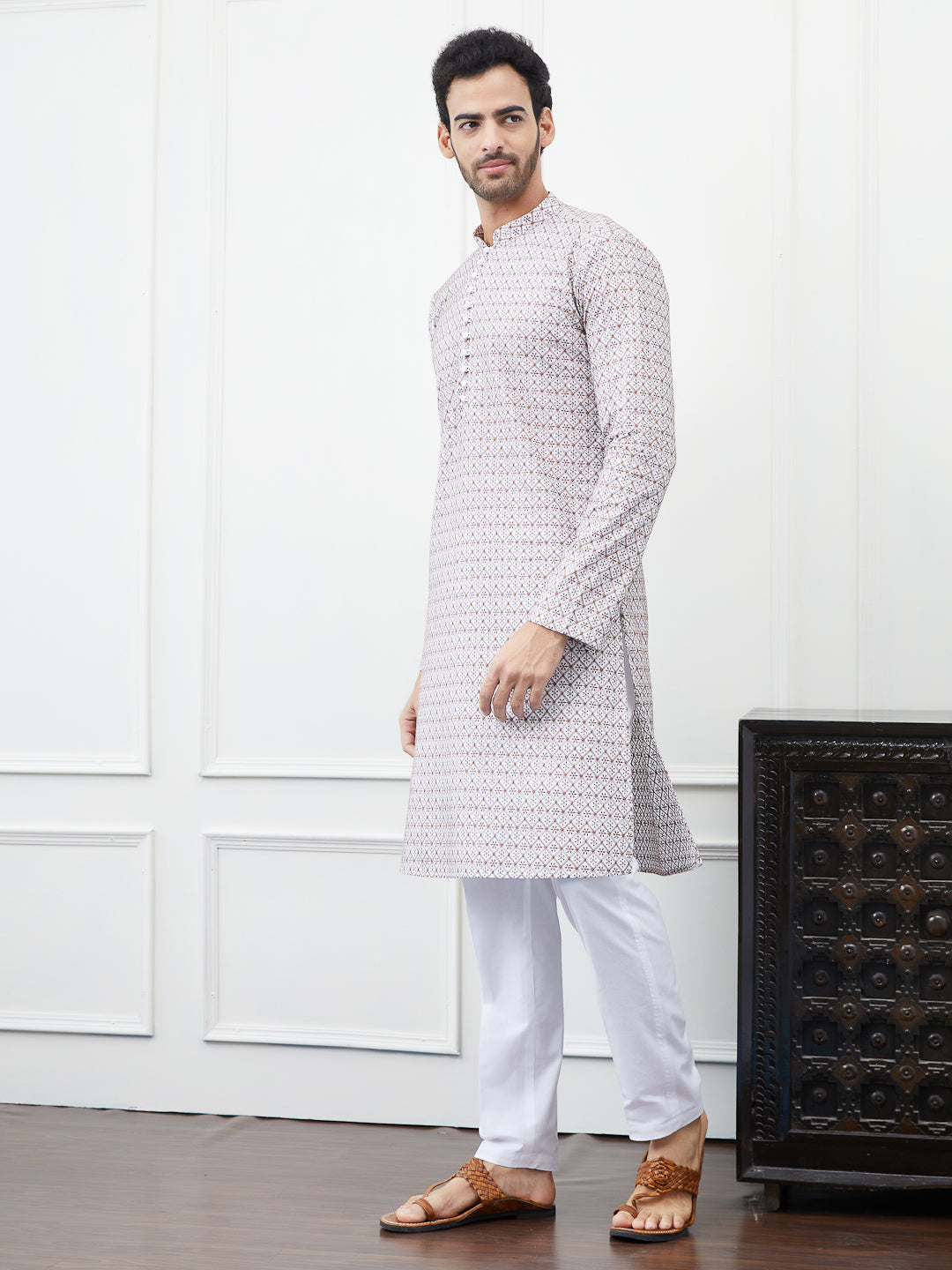 Embroidered Pure Cotton Straight Kurta