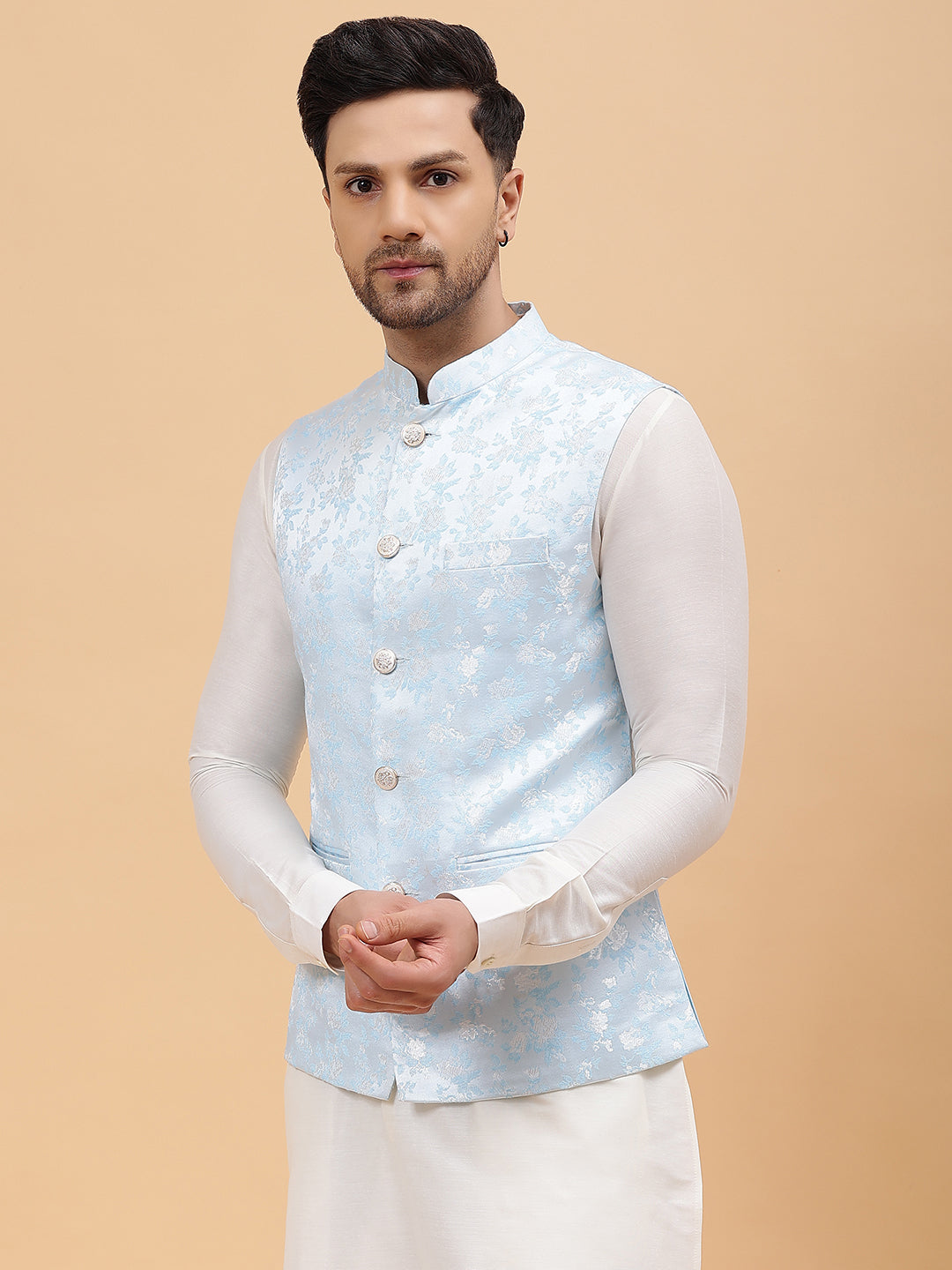 Woven Jacquard Nehru Jacket