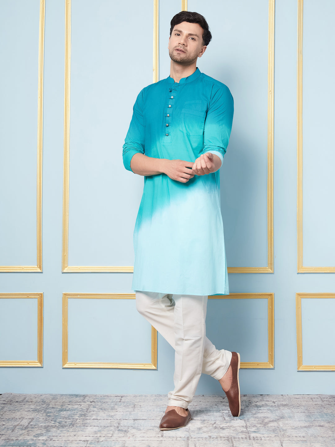 Ombre Dyed Pure Cotton Kurta