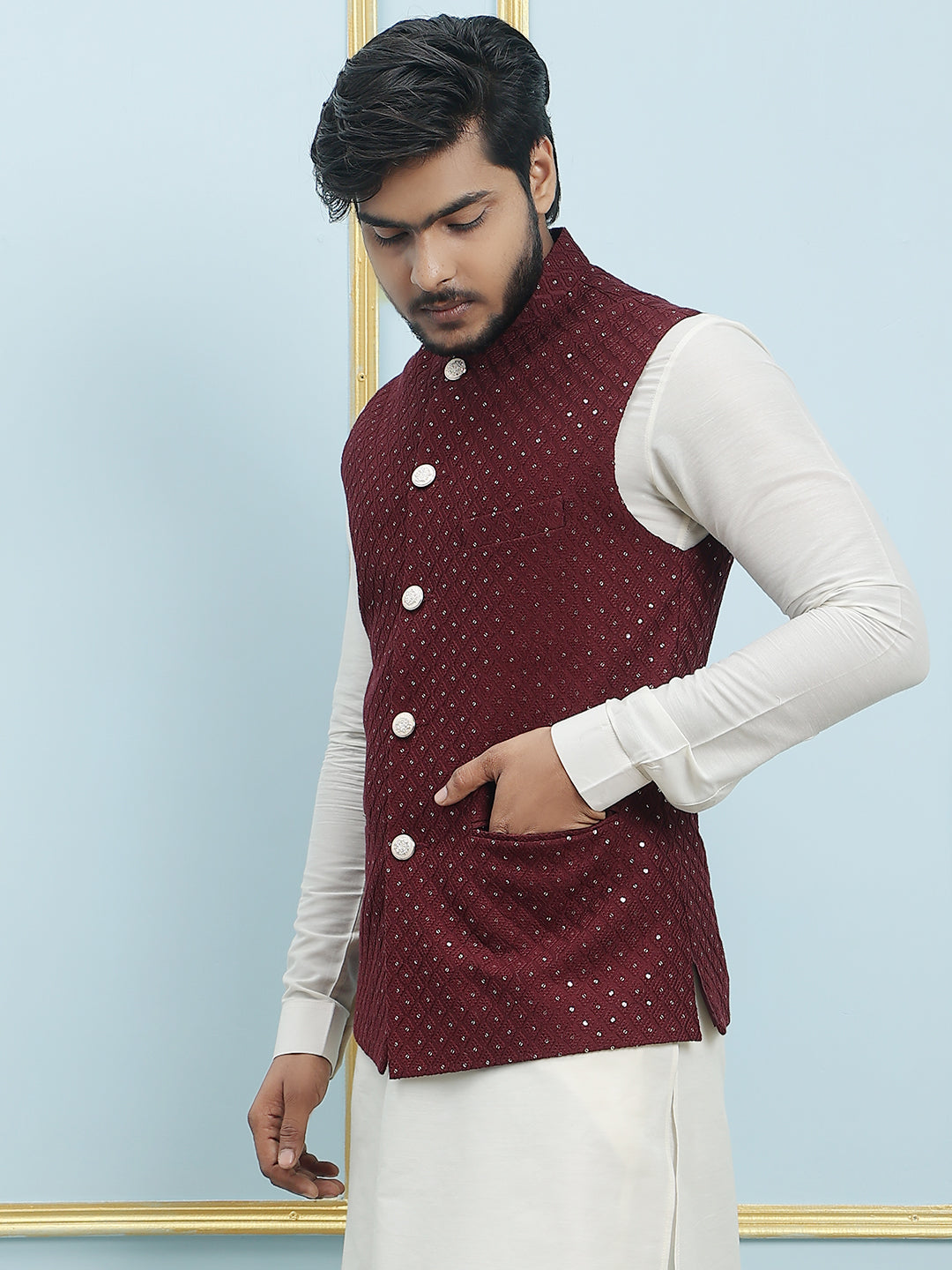 Embroidered Nehru Jacket