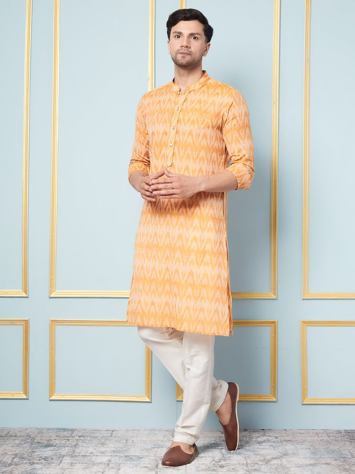 Ikat Printed Cotton Kurta