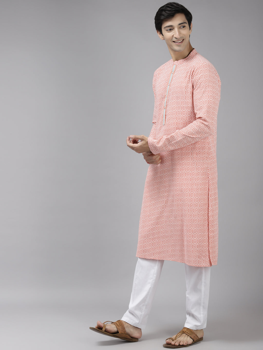 Printed Pure Cotton Straight kurta with Pyjama