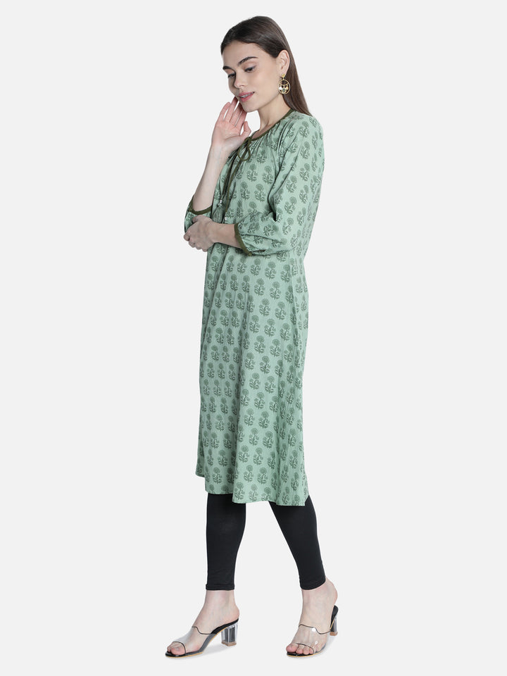 Floral Printed A-Line Kurta