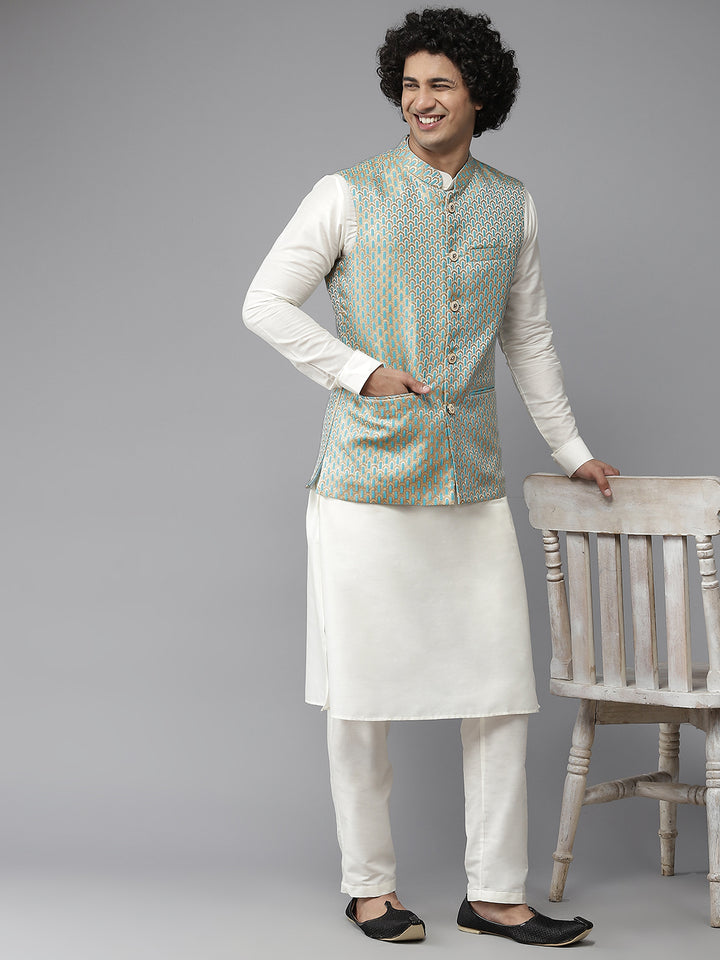 Woven Jacquard Nehru Jacket